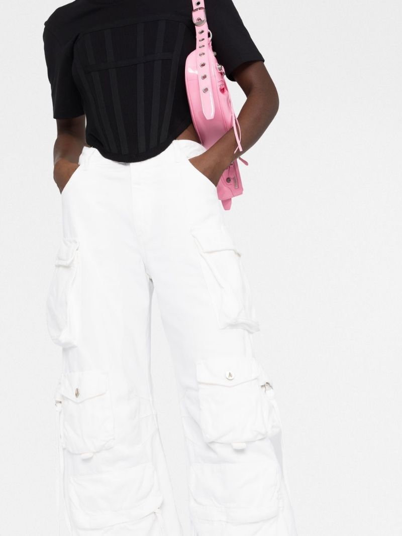 White Cargo Cotton Trousers