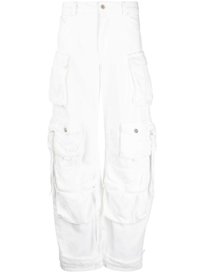 White Cargo Cotton Trousers