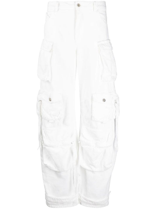 White Cargo Cotton Trousers