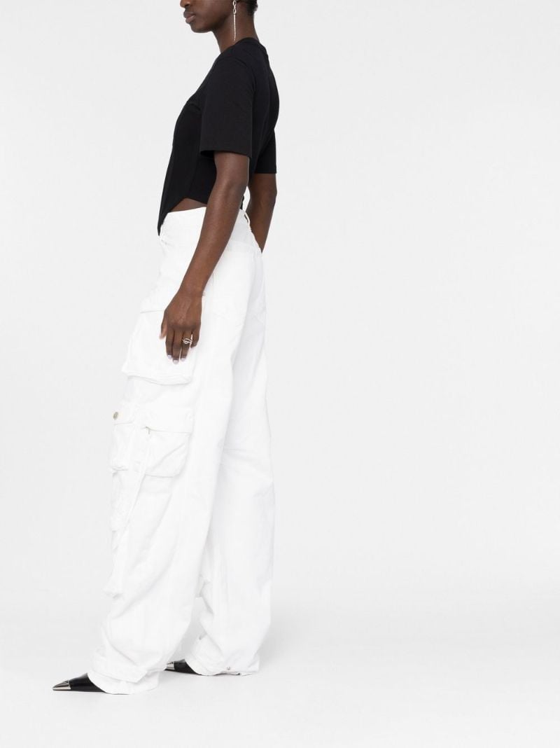 White Cargo Cotton Trousers