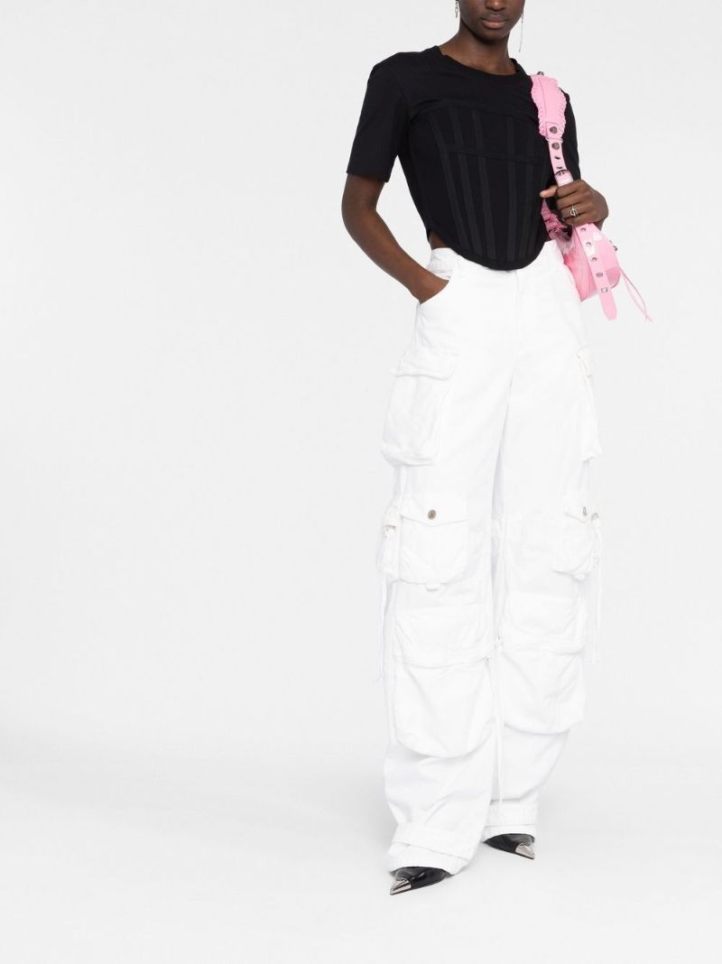 White Cargo Cotton Trousers