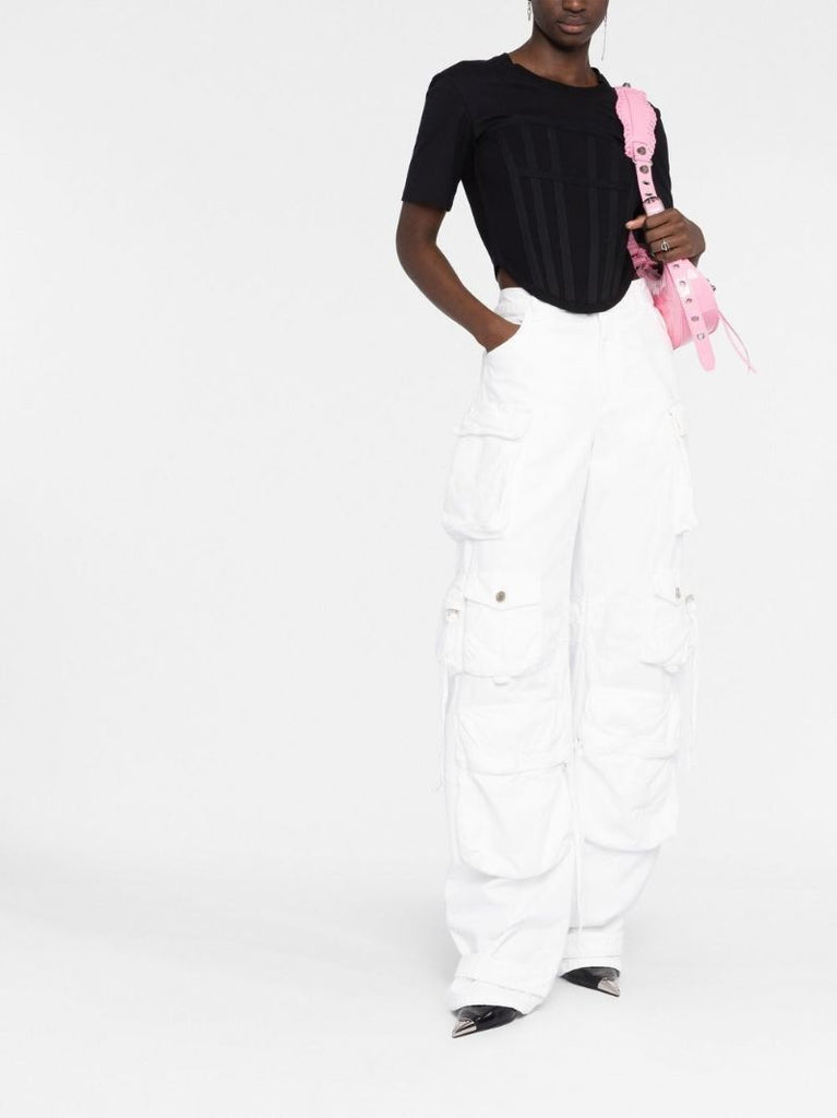 White Cargo Cotton Trousers