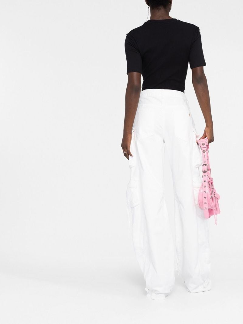 White Cargo Cotton Trousers