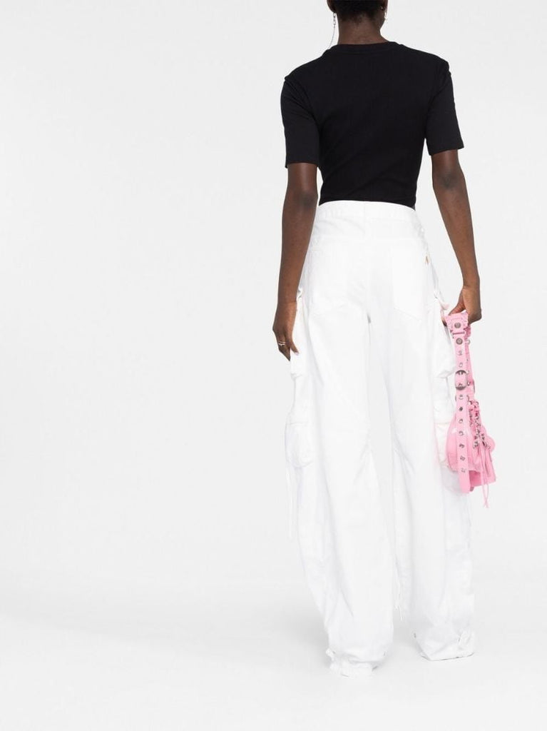 White Cargo Cotton Trousers