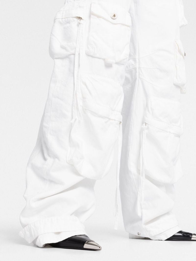 White Cargo Cotton Trousers