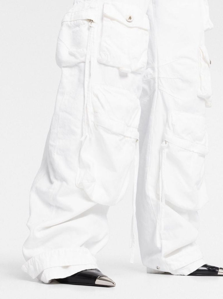 White Cargo Cotton Trousers