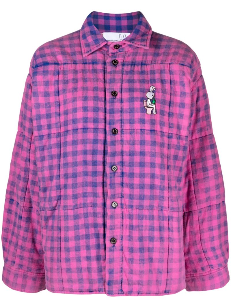 Purple Checked Shirt Jacket