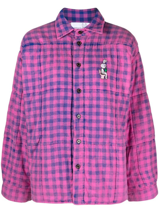 Purple Checked Shirt Jacket