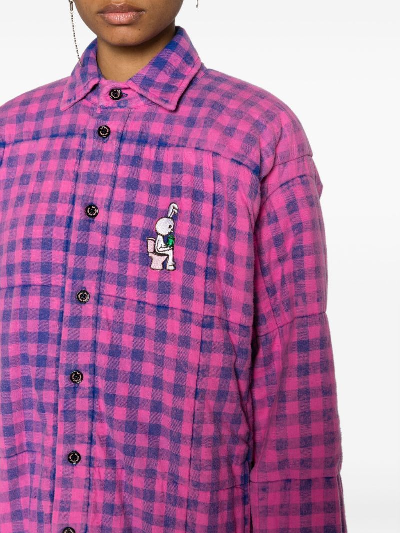 Purple Checked Shirt Jacket