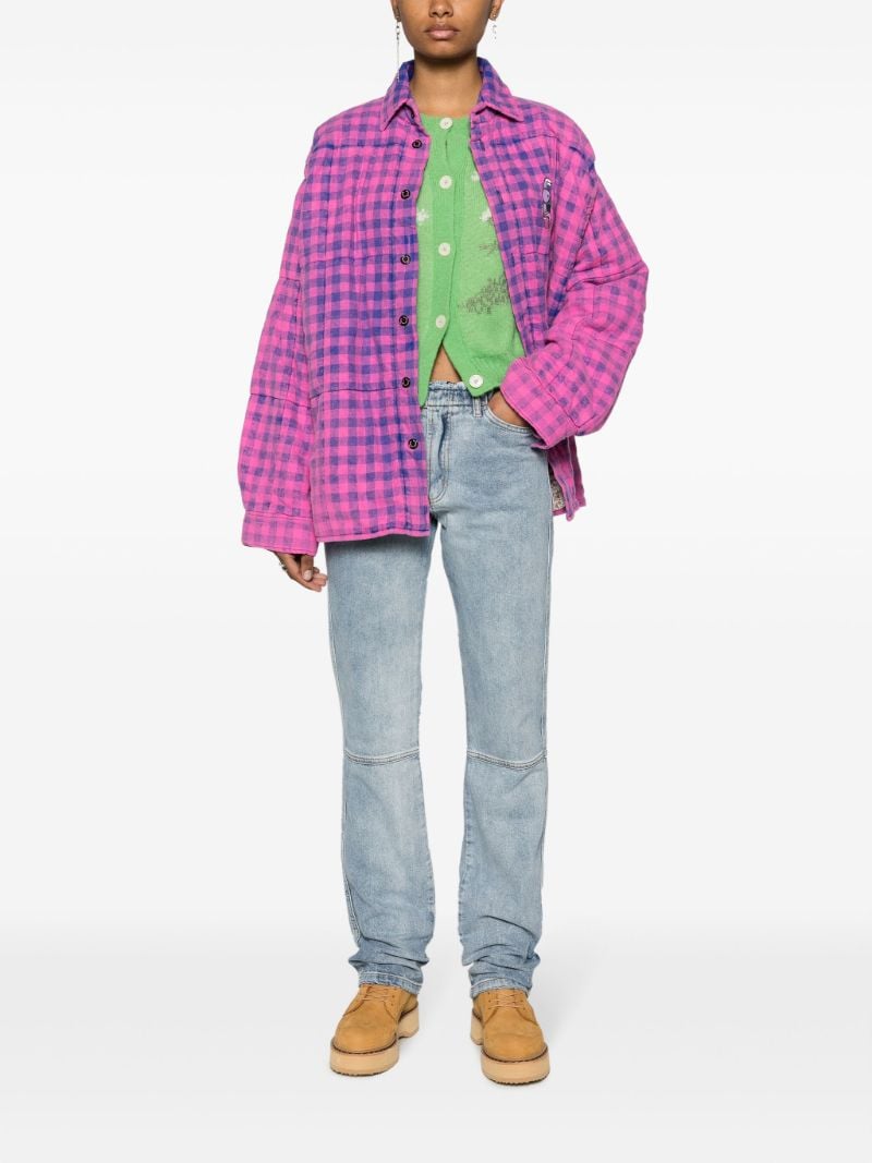 Purple Checked Shirt Jacket