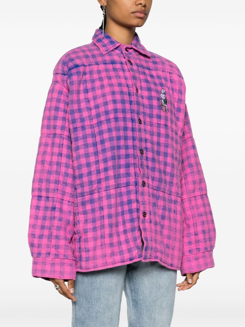 Purple Checked Shirt Jacket