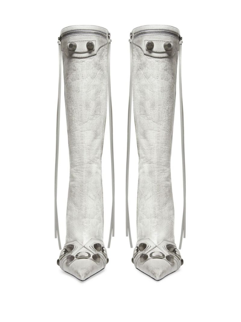 White Cagole 90 Leather Boots