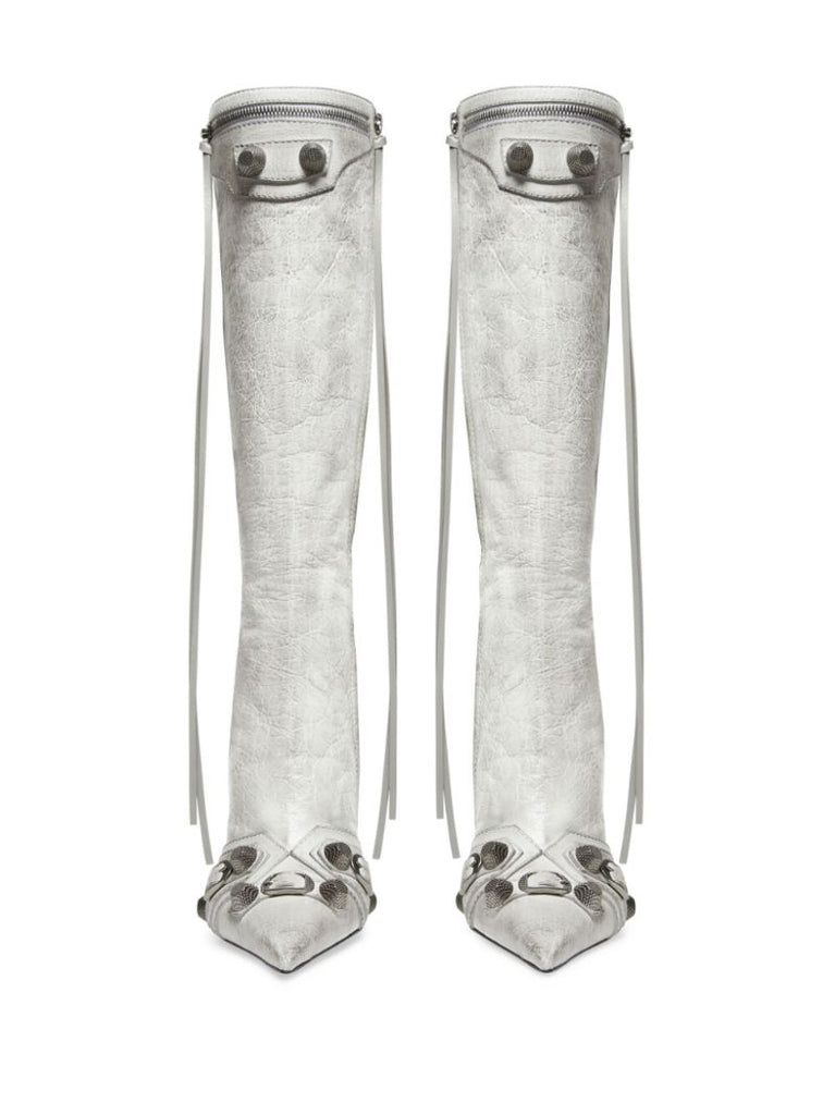 White Cagole 90 Leather Boots