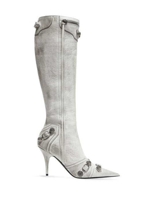 White Cagole 90 Leather Boots
