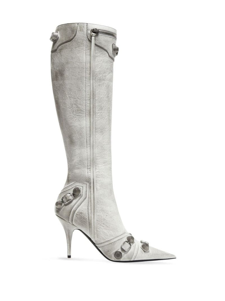 White Cagole 90 Leather Boots