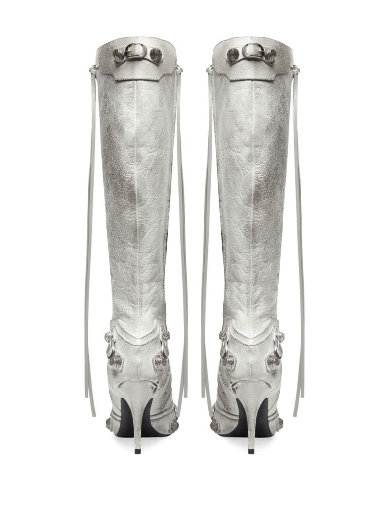 White Cagole 90 Leather Boots
