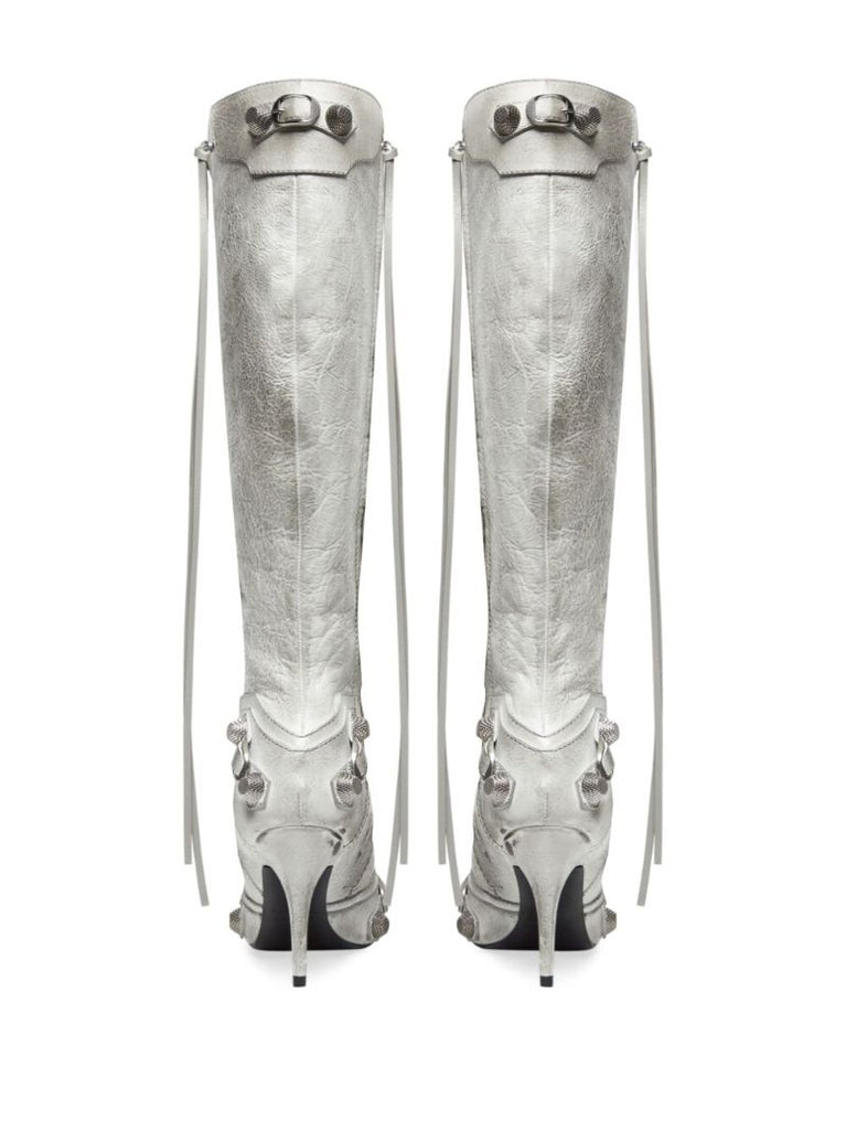 White Cagole 90 Leather Boots