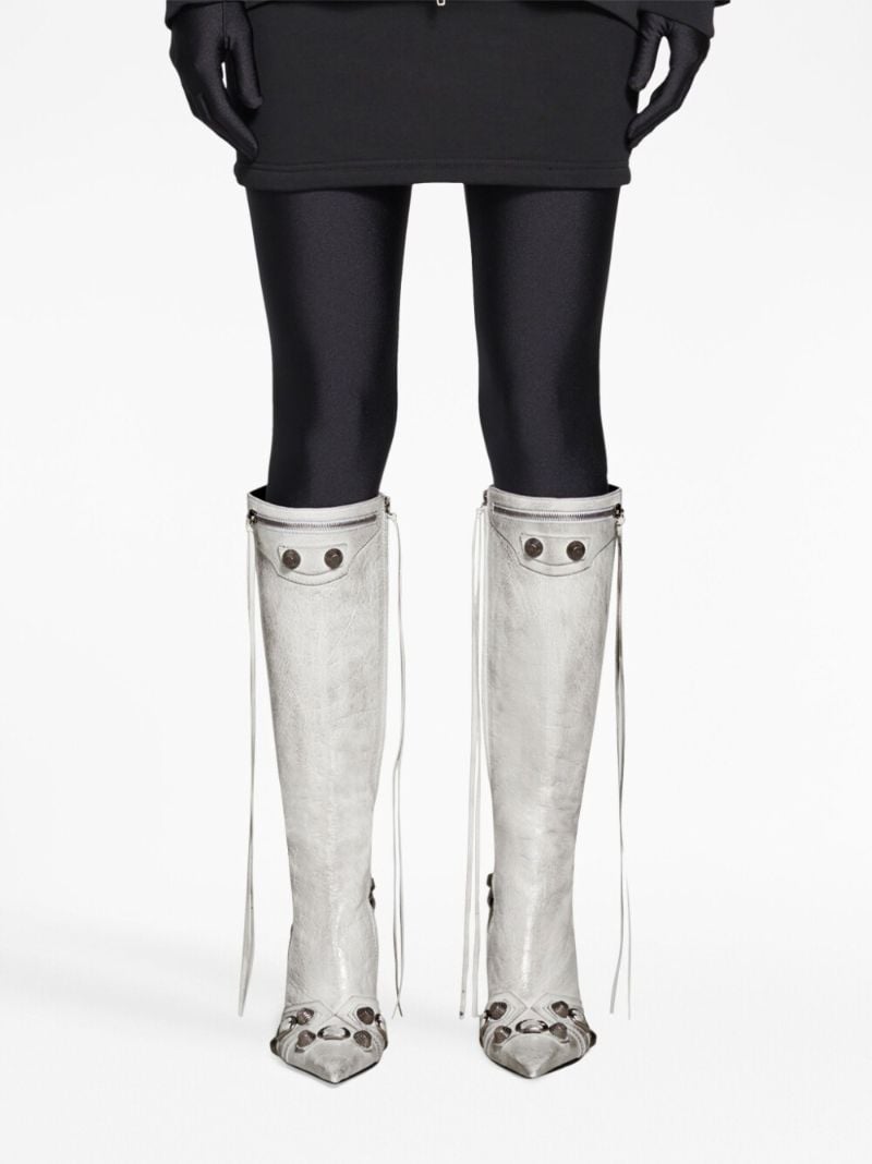White Cagole 90 Leather Boots