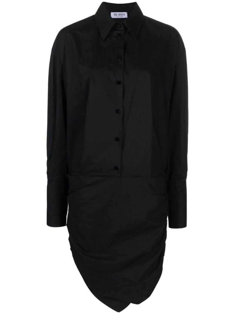 Black Hatty Draped Shirt Dress