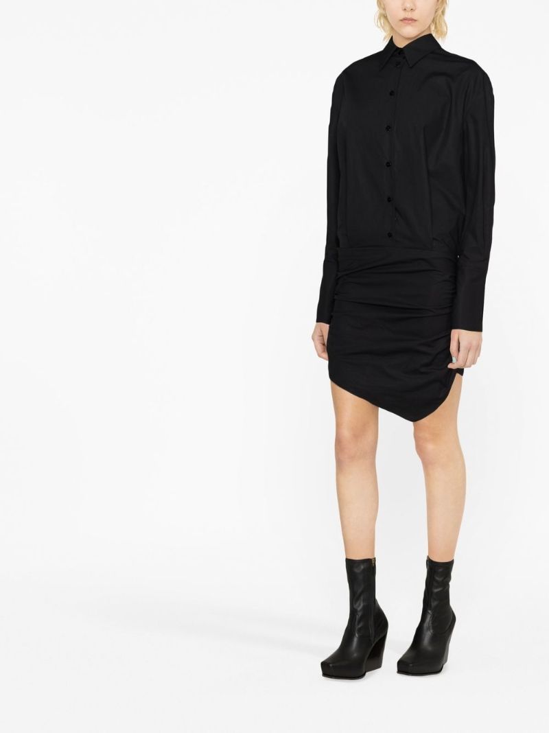 Black Hatty Draped Shirt Dress
