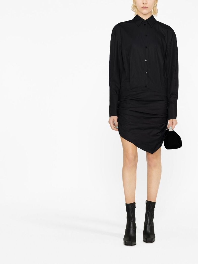 Black Hatty Draped Shirt Dress