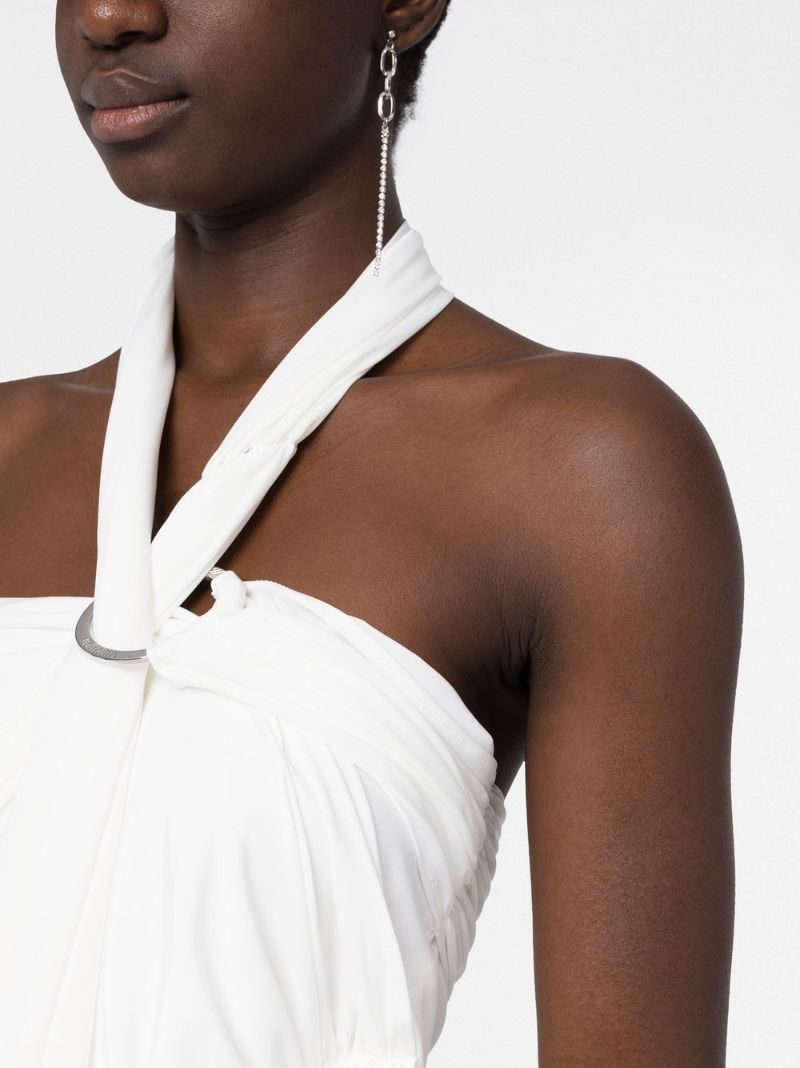 White Draped Halterneck Top