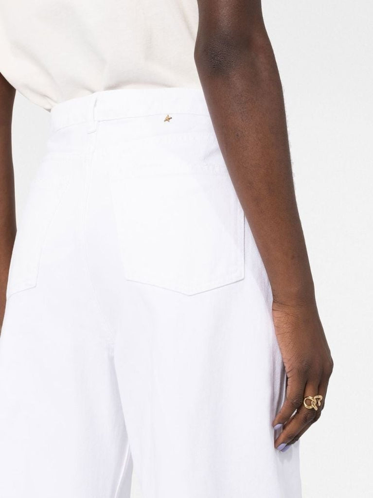 White Wide-leg Cotton Jeans