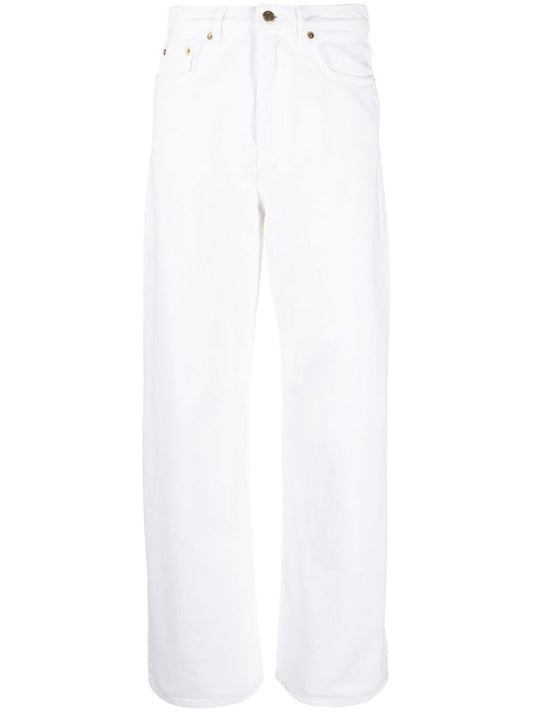 White Wide-leg Cotton Jeans