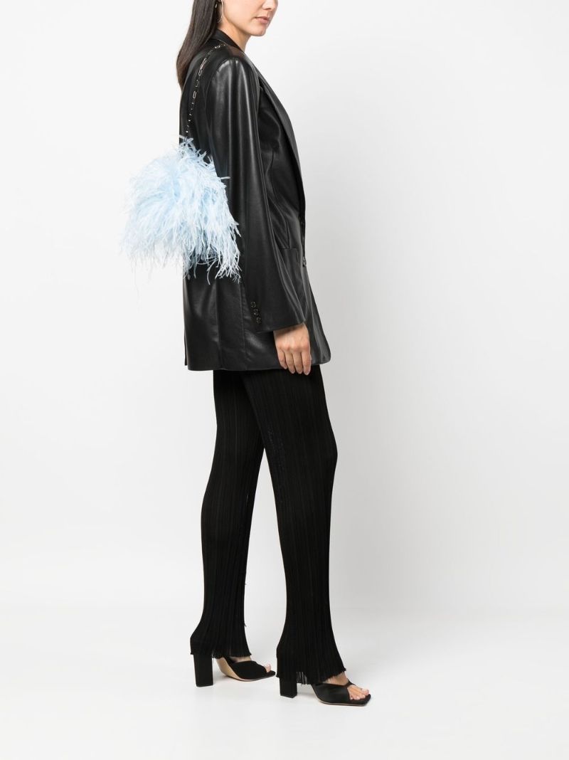 Blue Greta Feather Shoulder Bag