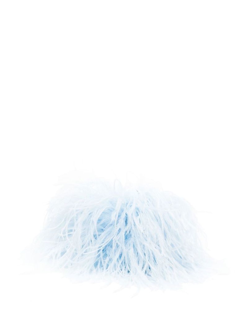 Blue Greta Feather Shoulder Bag