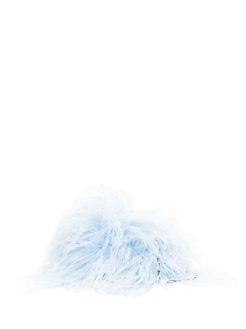 Blue Greta Feather Shoulder Bag
