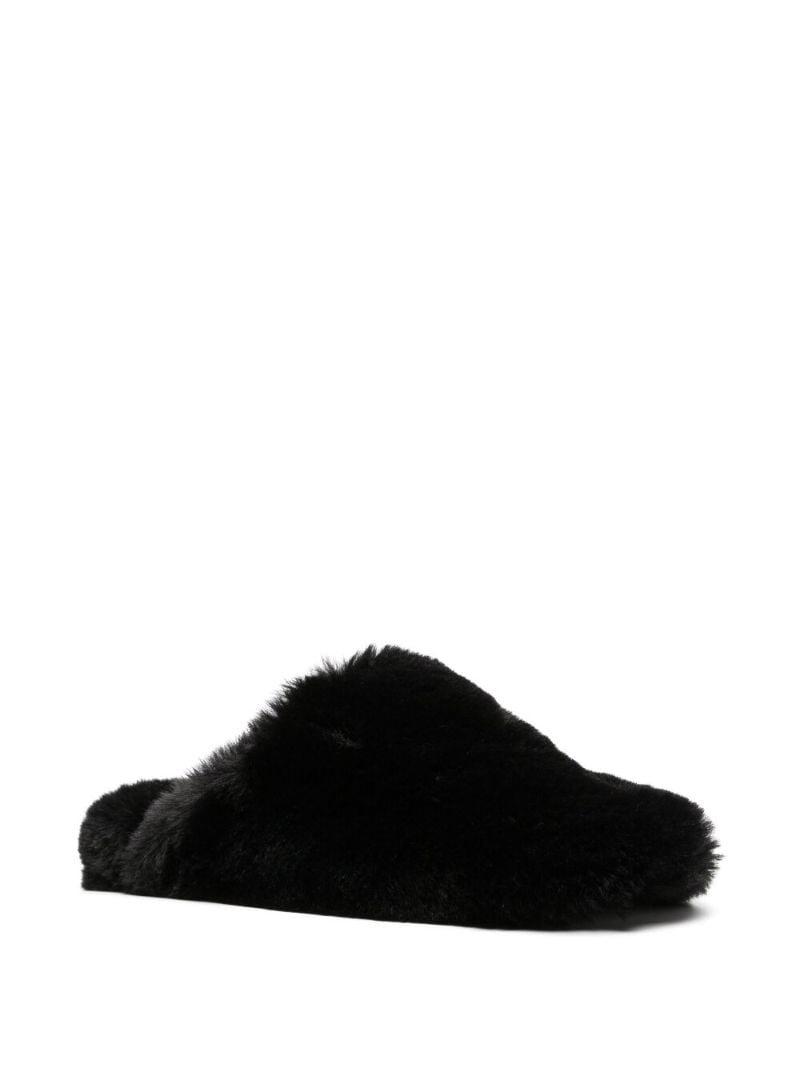 Black Teddy Faux Shearling Slippers