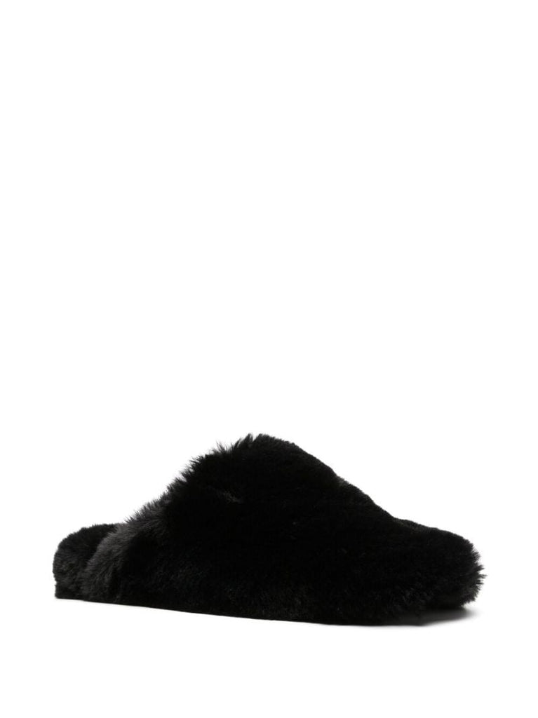 Black Teddy Faux Shearling Slippers
