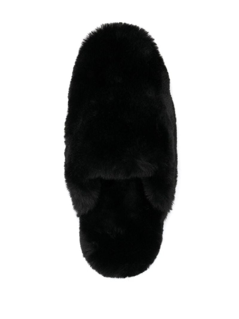 Black Teddy Faux Shearling Slippers