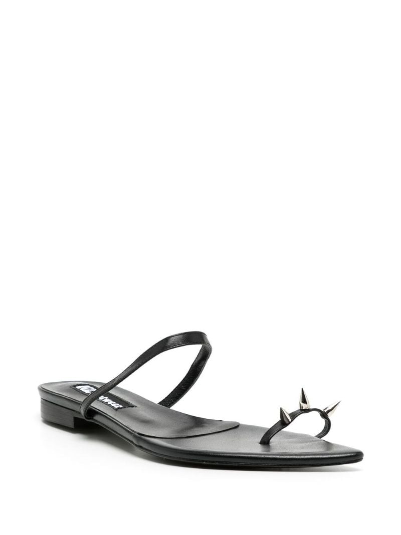 Black Spike Stud Leather Sandals