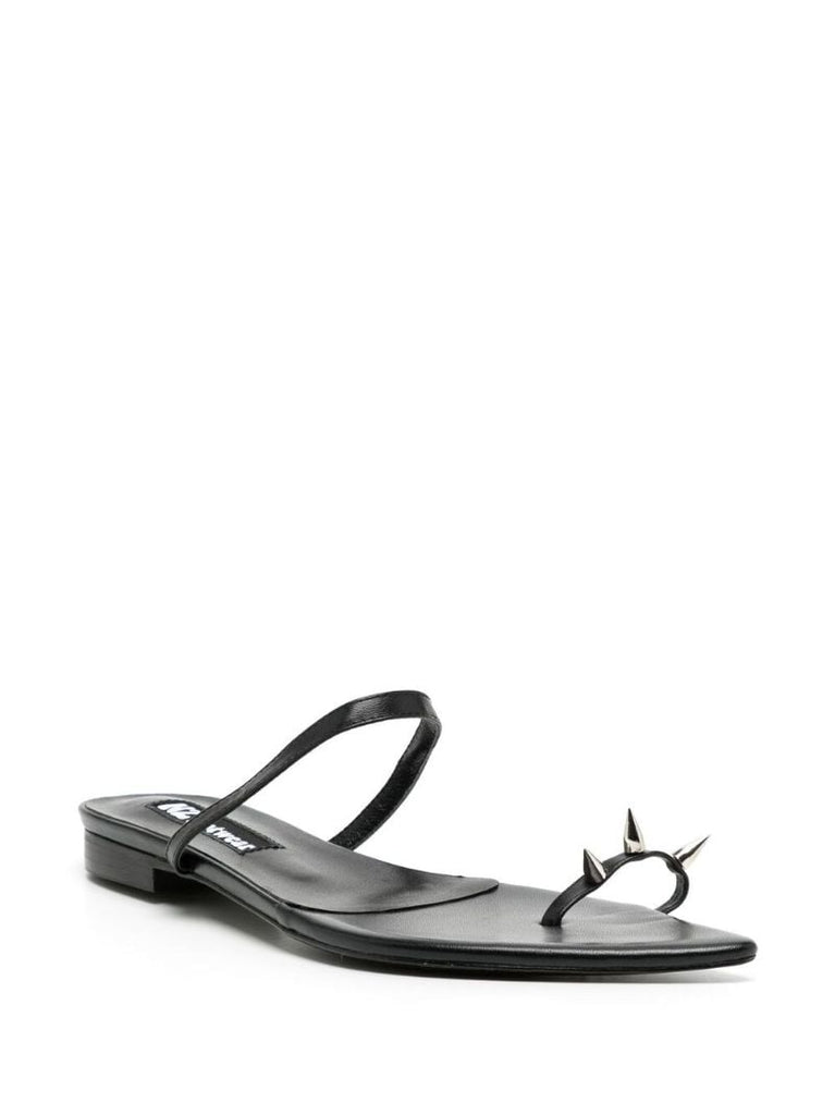 Black Spike Stud Leather Sandals