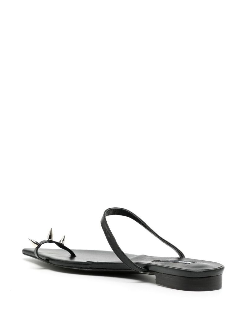 Black Spike Stud Leather Sandals
