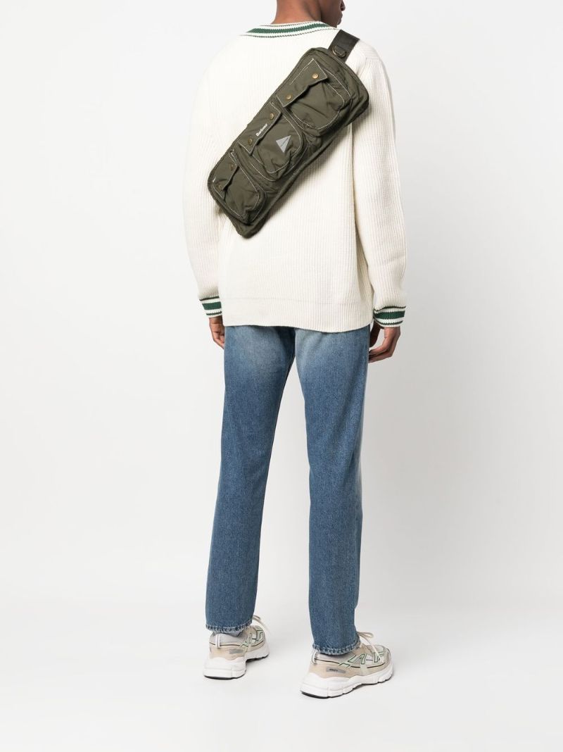 X and Wander Green Multi-pocket Belt Bag
