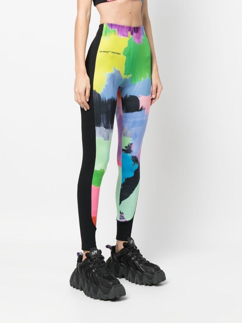 Black Brush Stroke Leggings