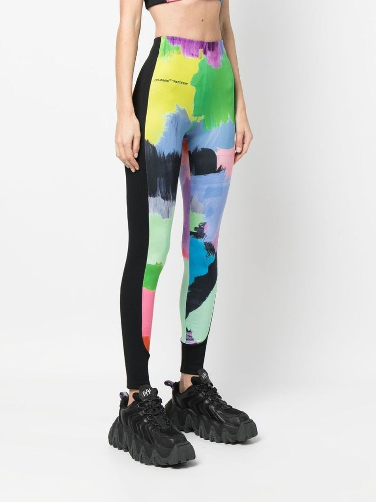Black Brush Stroke Leggings