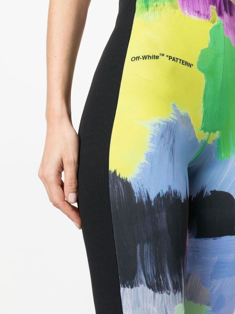 Black Brush Stroke Leggings