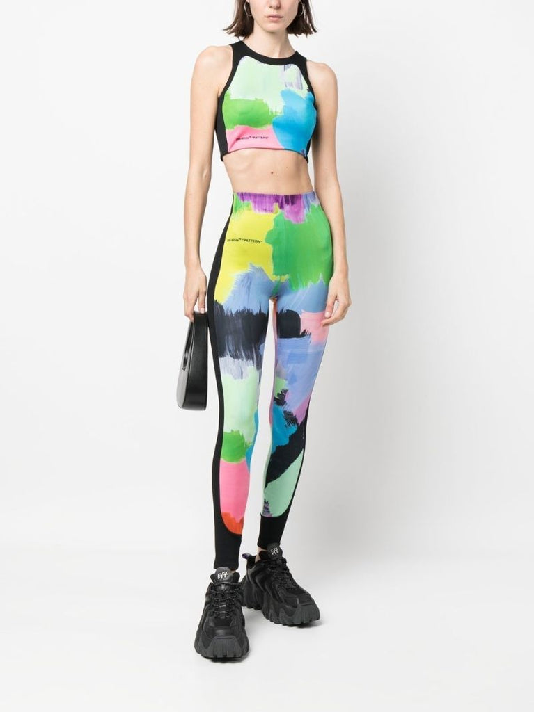 Black Brush Stroke Leggings