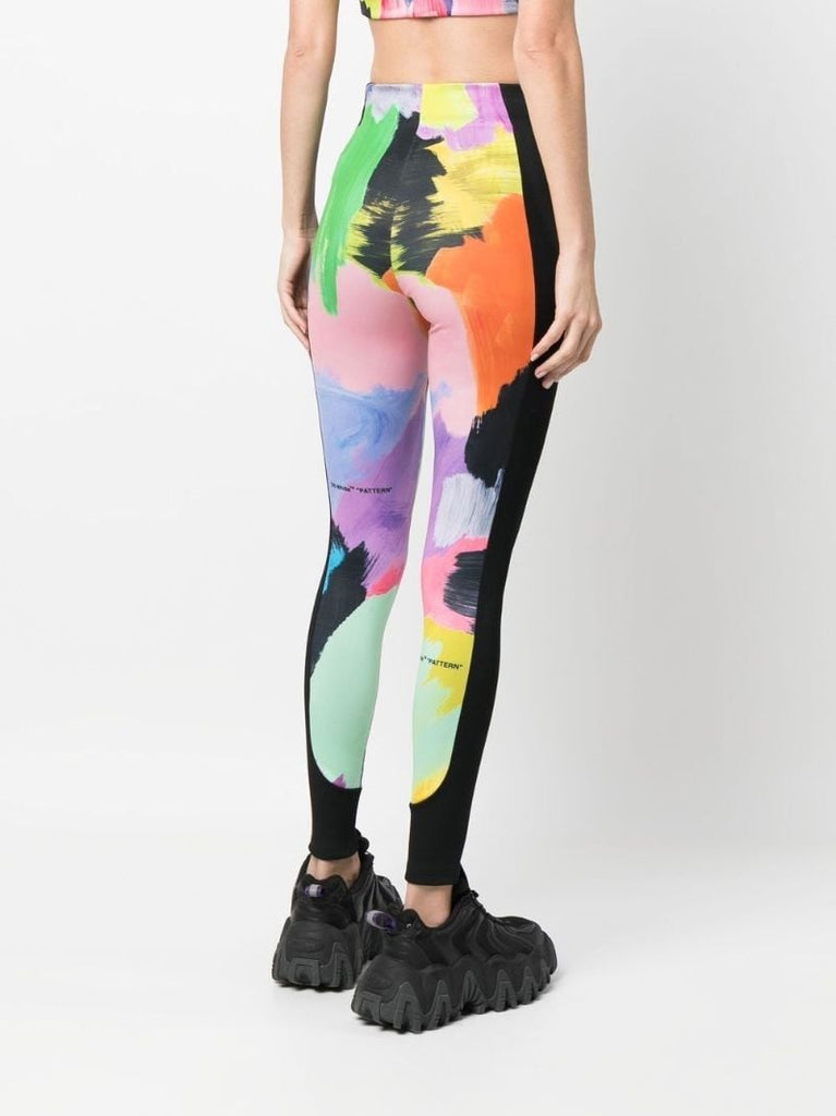 Black Brush Stroke Leggings