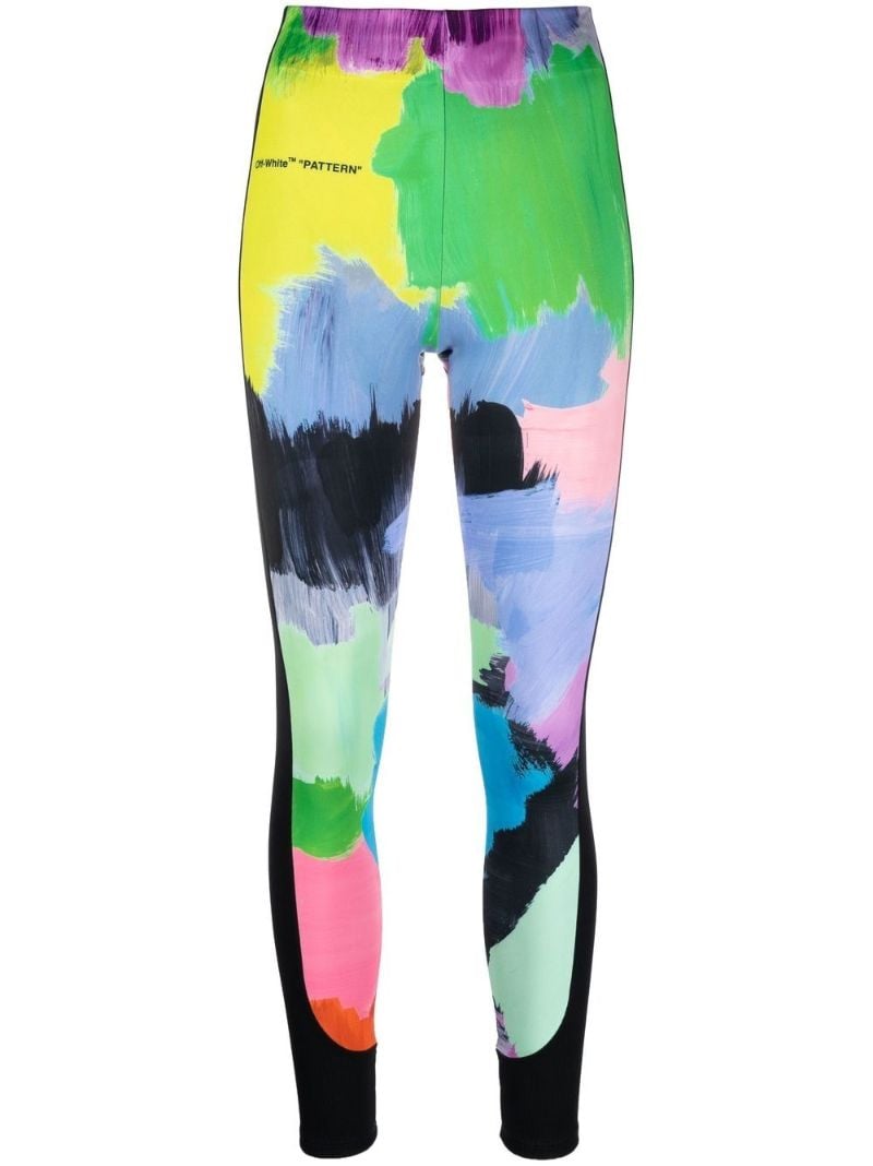 Black Brush Stroke Leggings