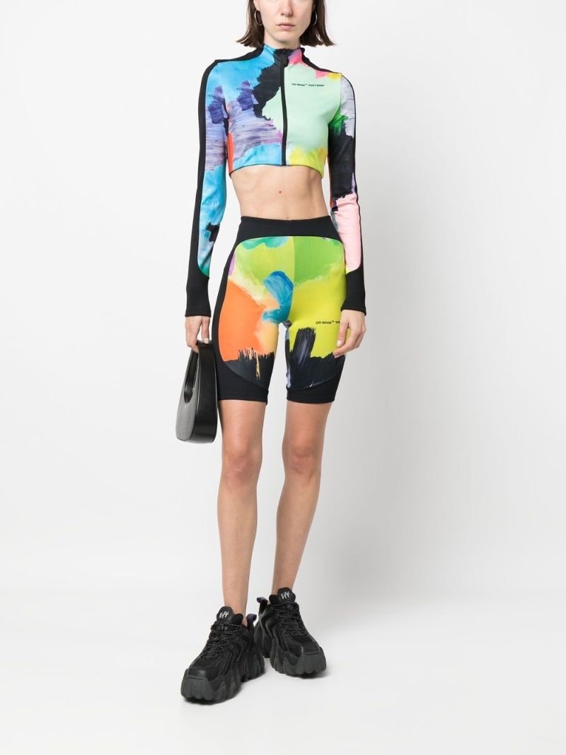 Black Brush Stroke Crop Top