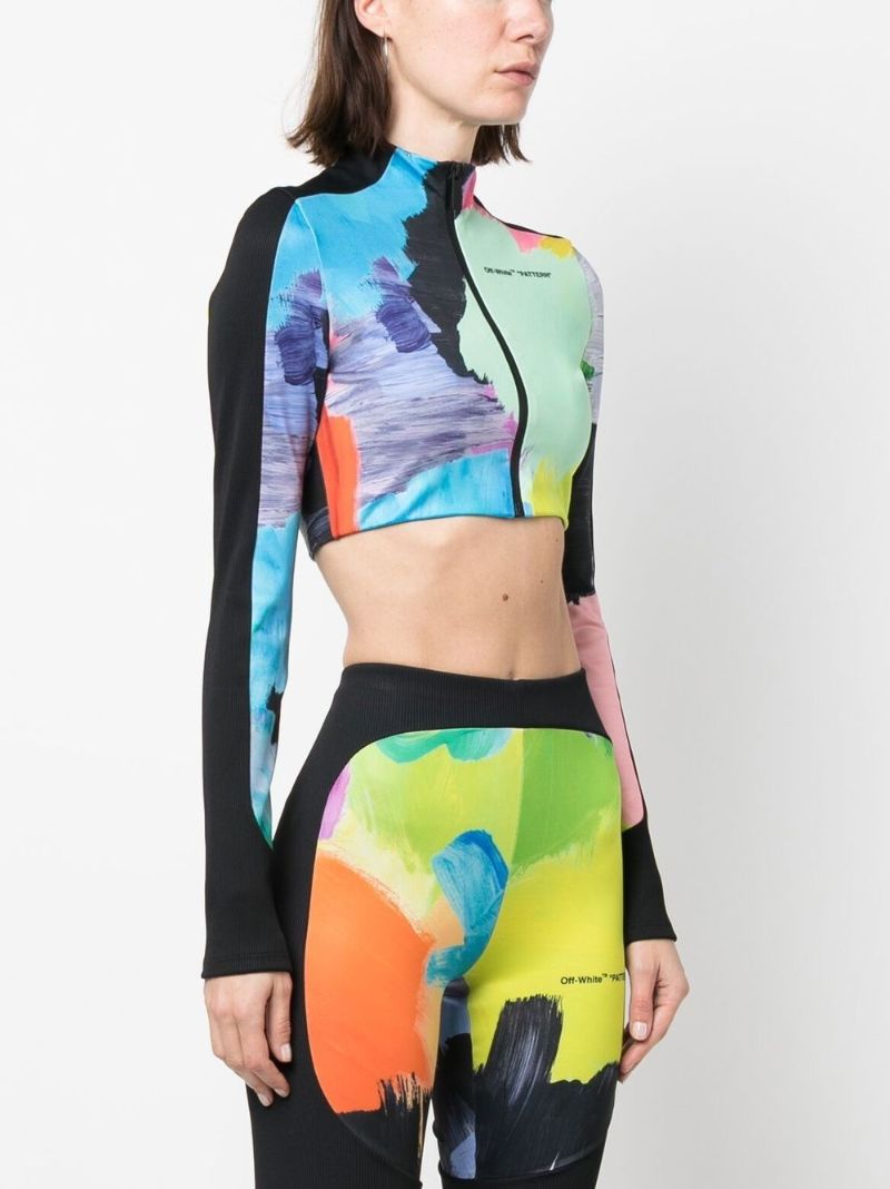 Black Brush Stroke Crop Top