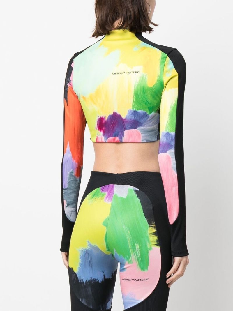 Black Brush Stroke Crop Top
