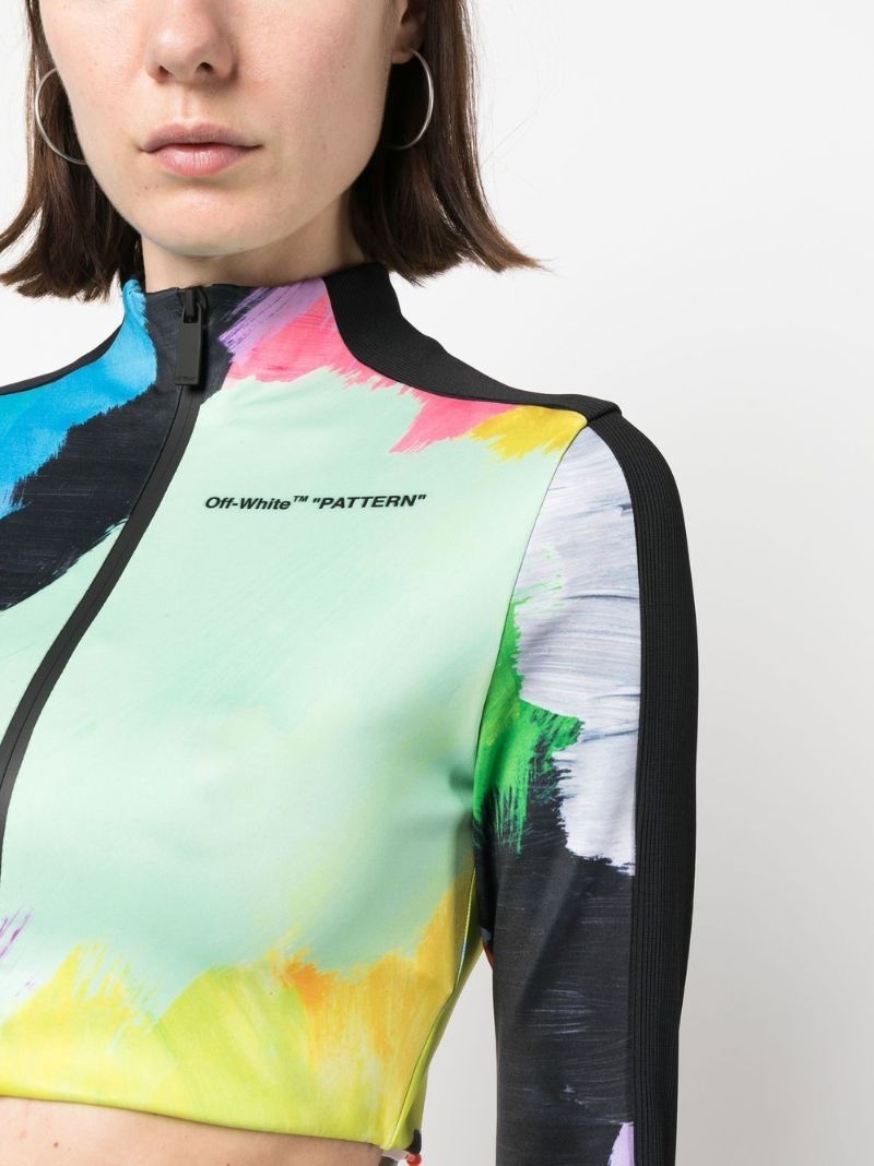 Black Brush Stroke Crop Top