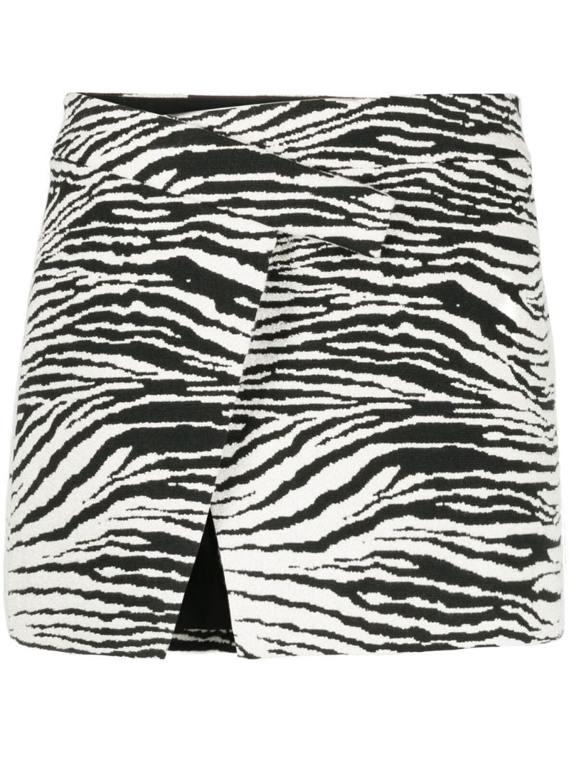 Black Clow Zebra Print Mini Skirt
