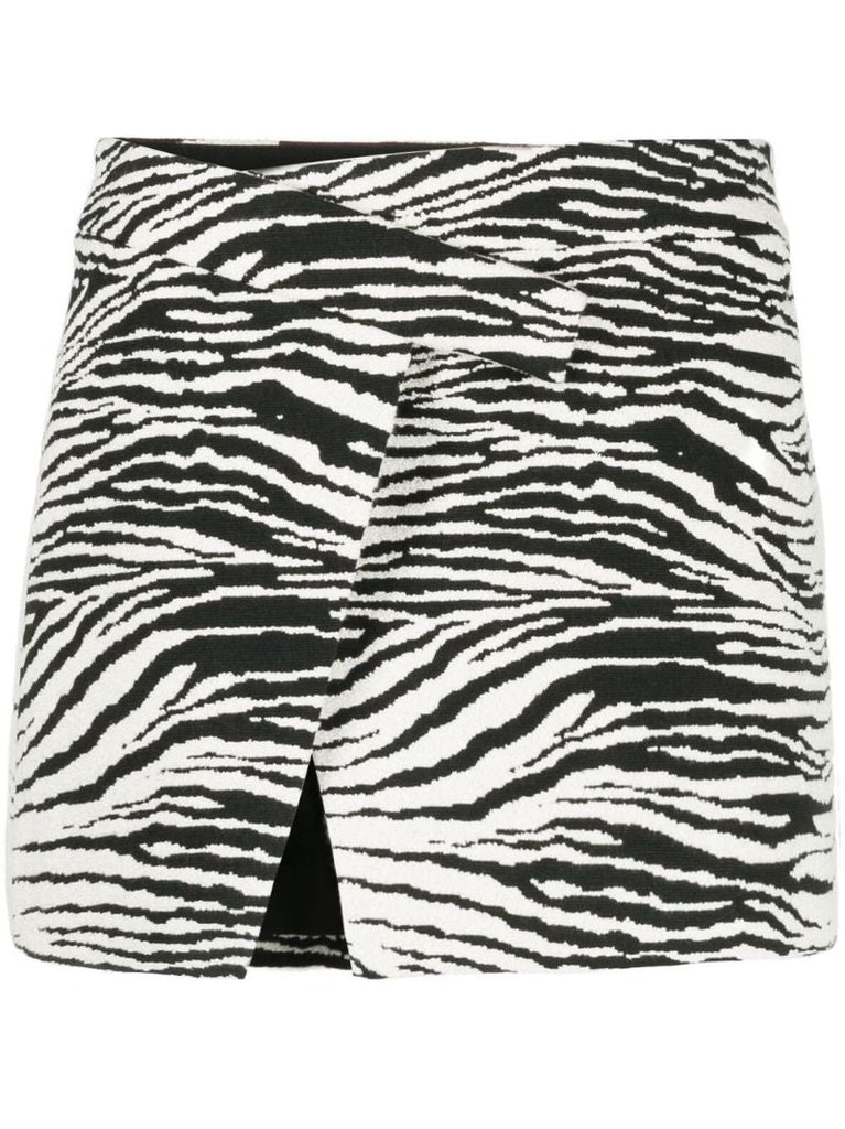 Black Clow Zebra Print Mini Skirt